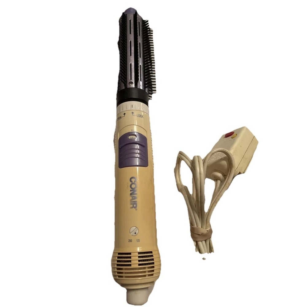 CONAIR JUMBO 1 1/2" HOT AIR HOT CURLING IRON BRUSH COMBO - dual voltage
